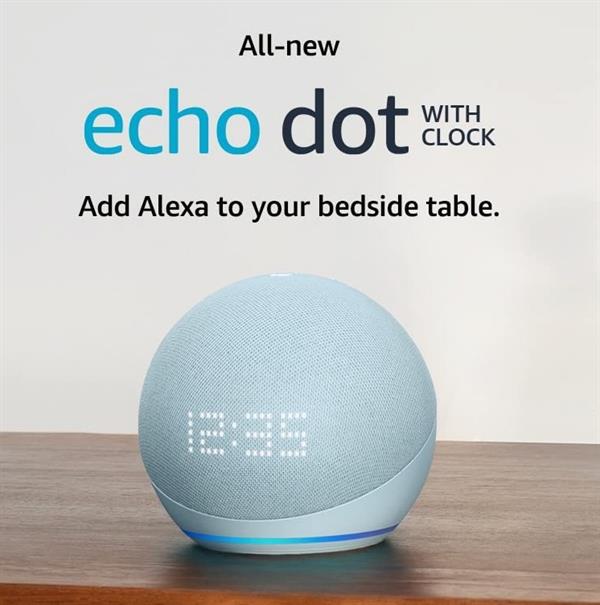 eBookReader Amazon Echo Dot 5th gen skyblå med ur
